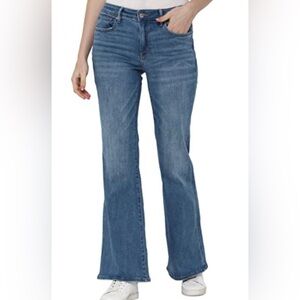 American Eagle Next Level Stretch Low-Rise Flare Classic Blue.  Size-10 Long